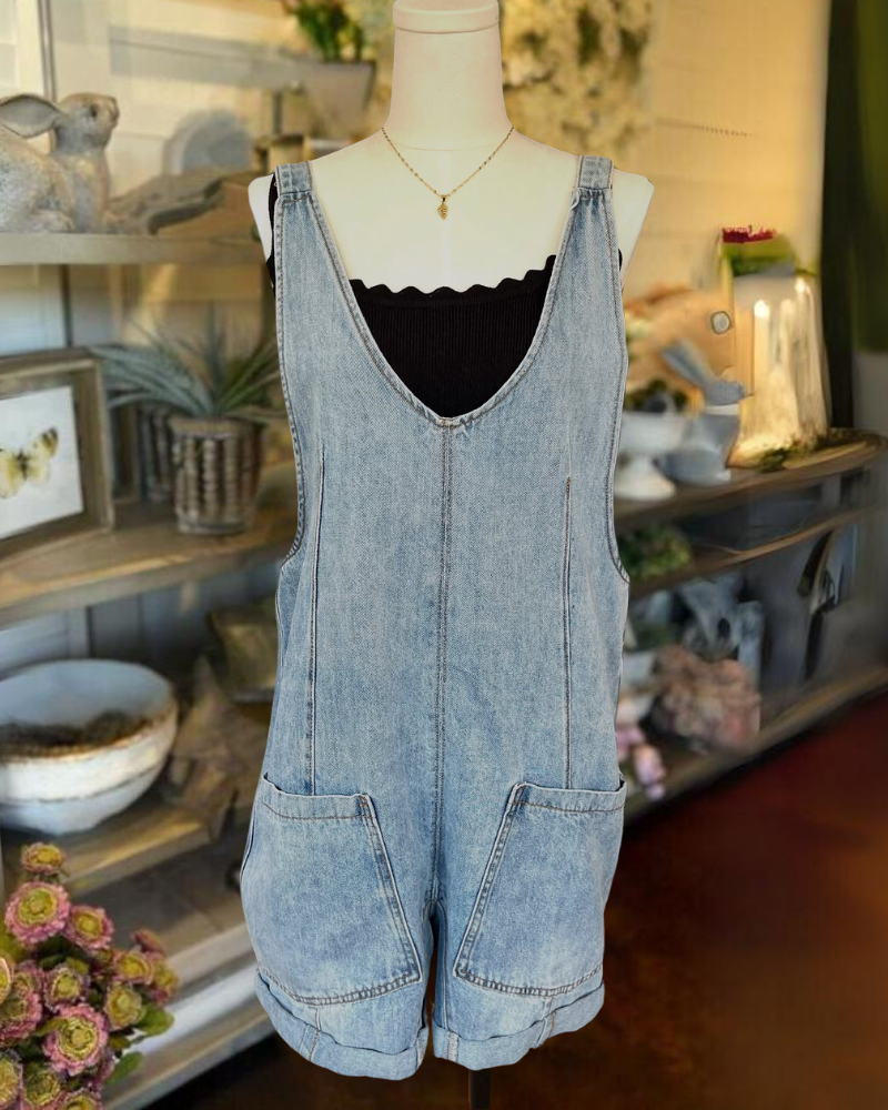 Vintage Denim Overalls Jumpsuit