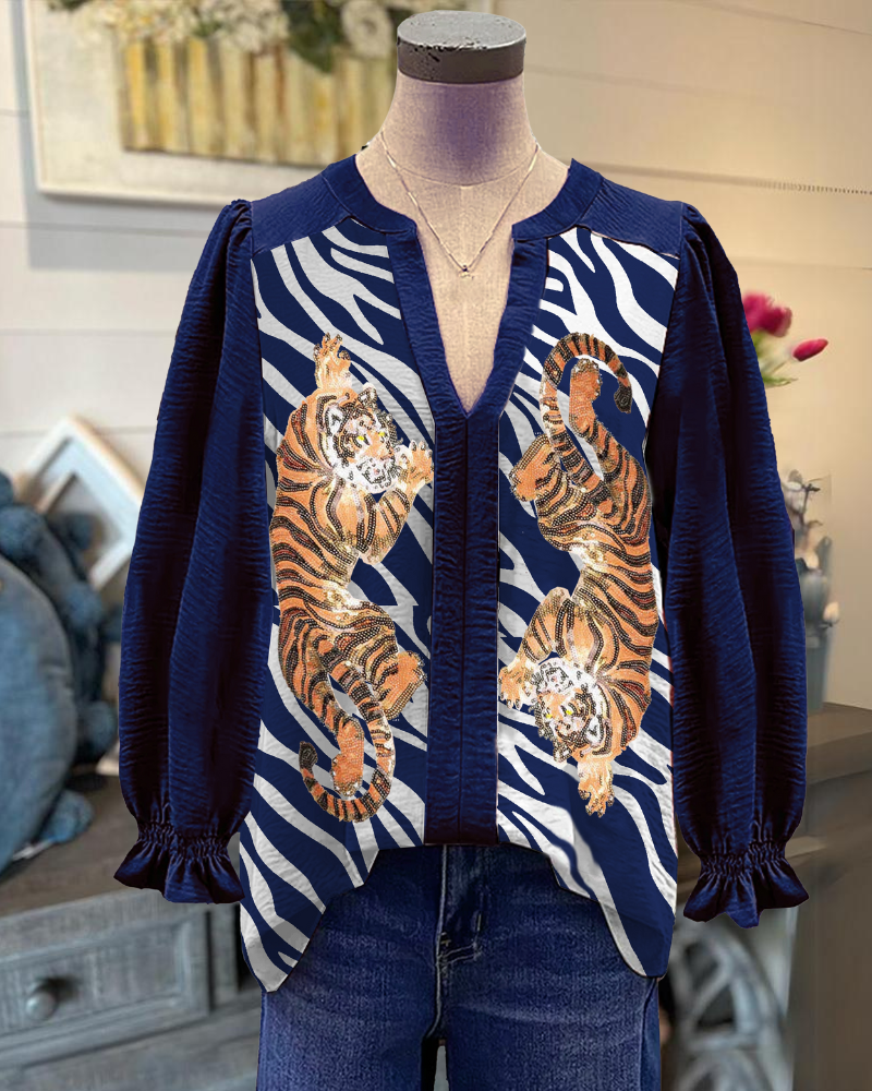 Auburn Tigers Sequined Blouse