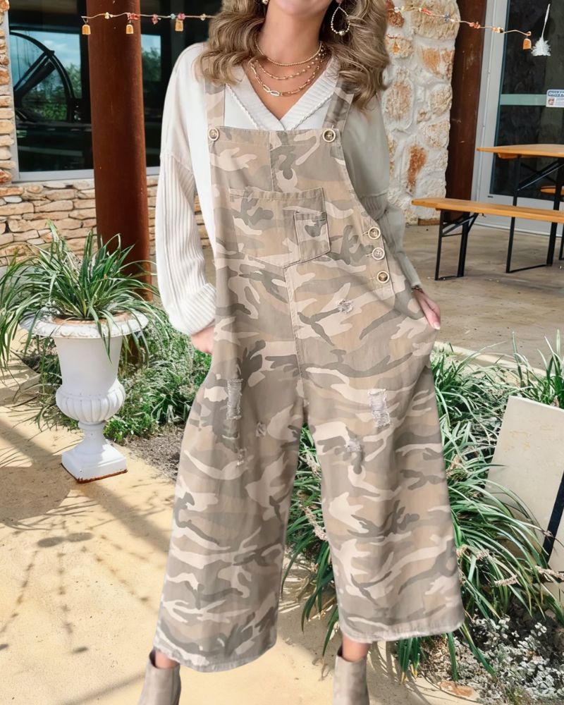 Casual Stylish Camouflage Overalls