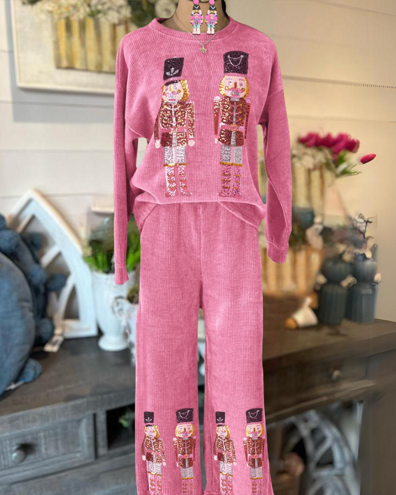 Sequin Nutcracker Casual Loungewear Set