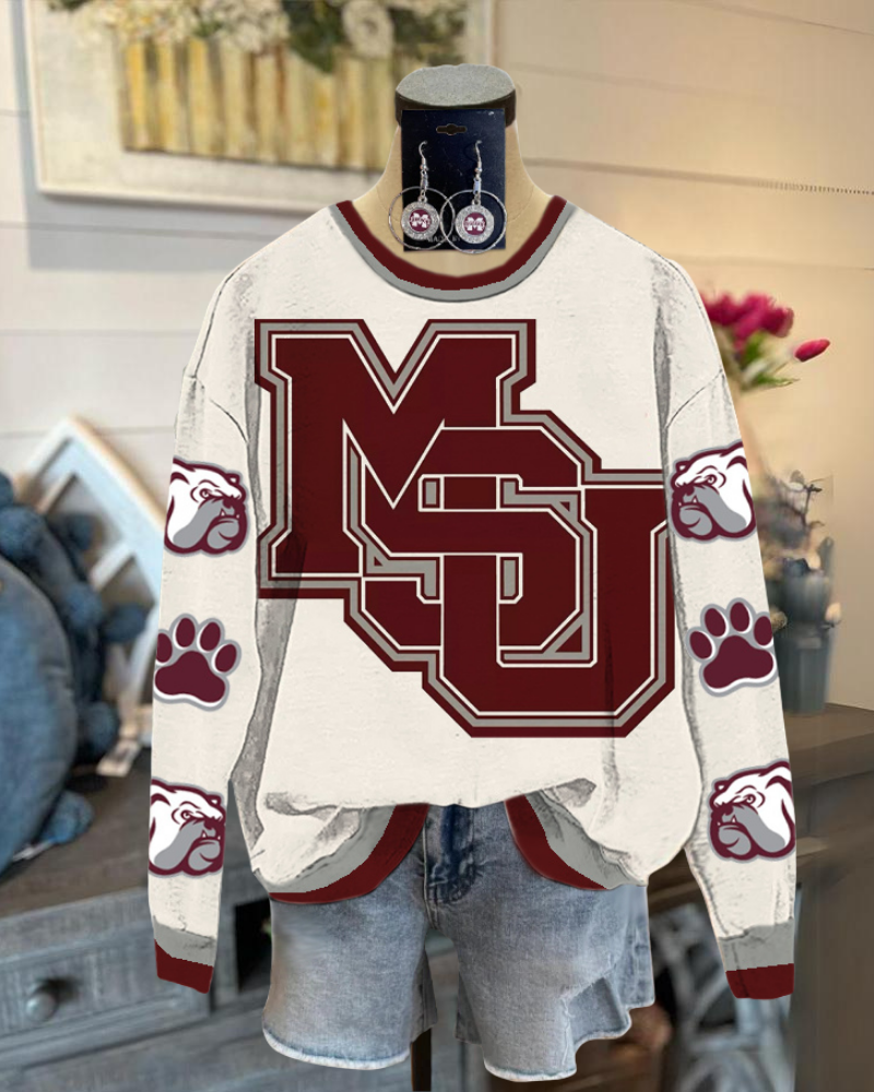 MSU Bulldogs Contrast Trim Sweatshirt