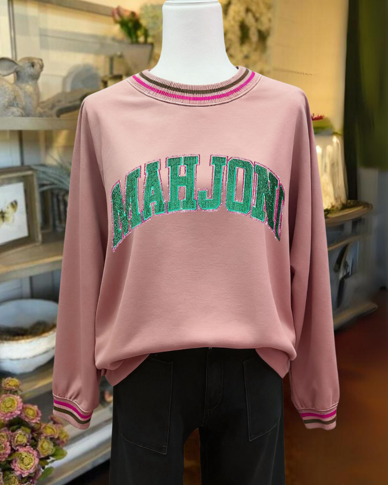 Mahjong Embroidered Striped Top