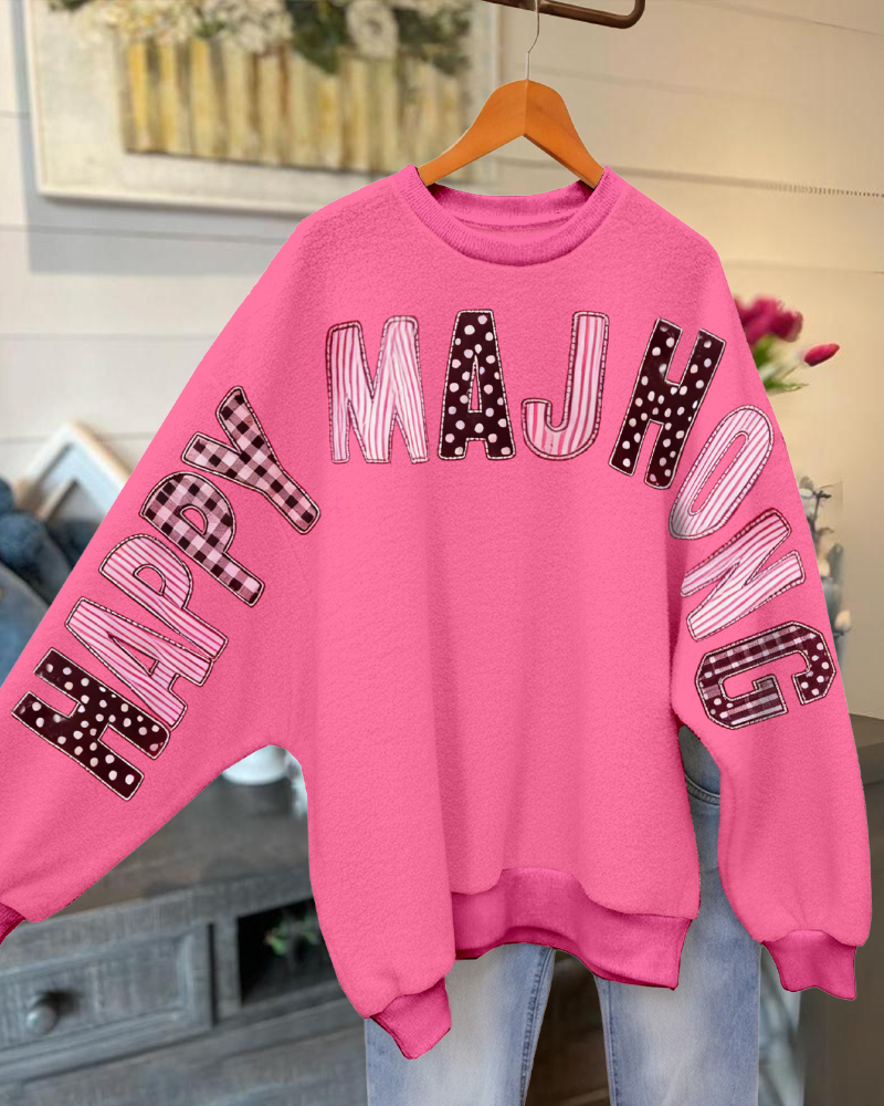 Happy Mahjong Embroidered Sweatshirt