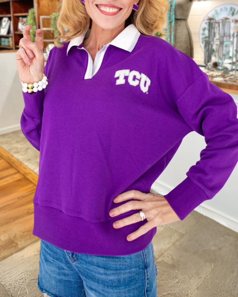 TCU Horned Frogs Print Pullover