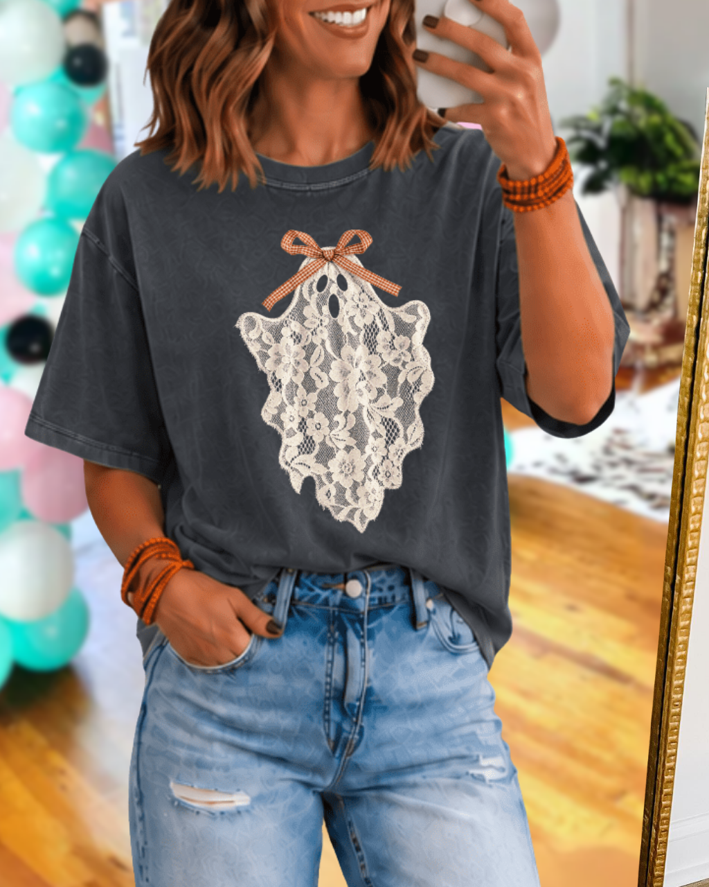 Fun Lace Ghost Bow T-Shirt