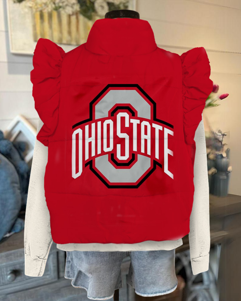 Ohio State Ruffle Vest Coat