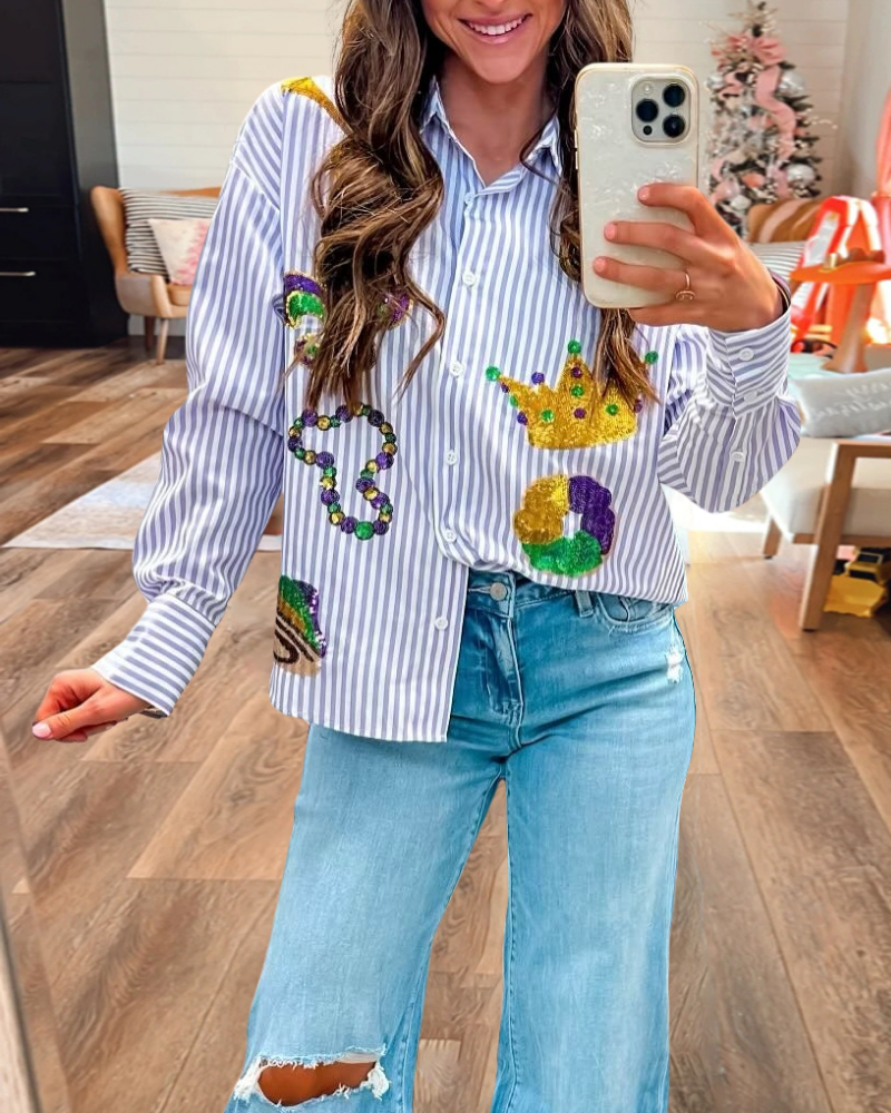 Mardi Gras Striped Shirt