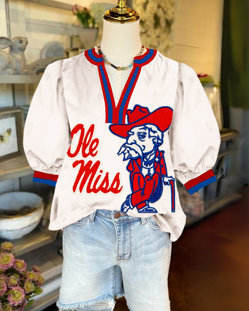 Ole Miss Colonel Reb Sequin Top