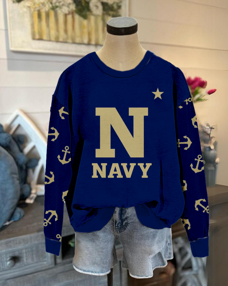 Navy Midshipmen Crew Neck Sweatshirt