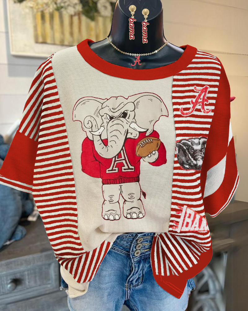 Elephant Sequin Stripe Top