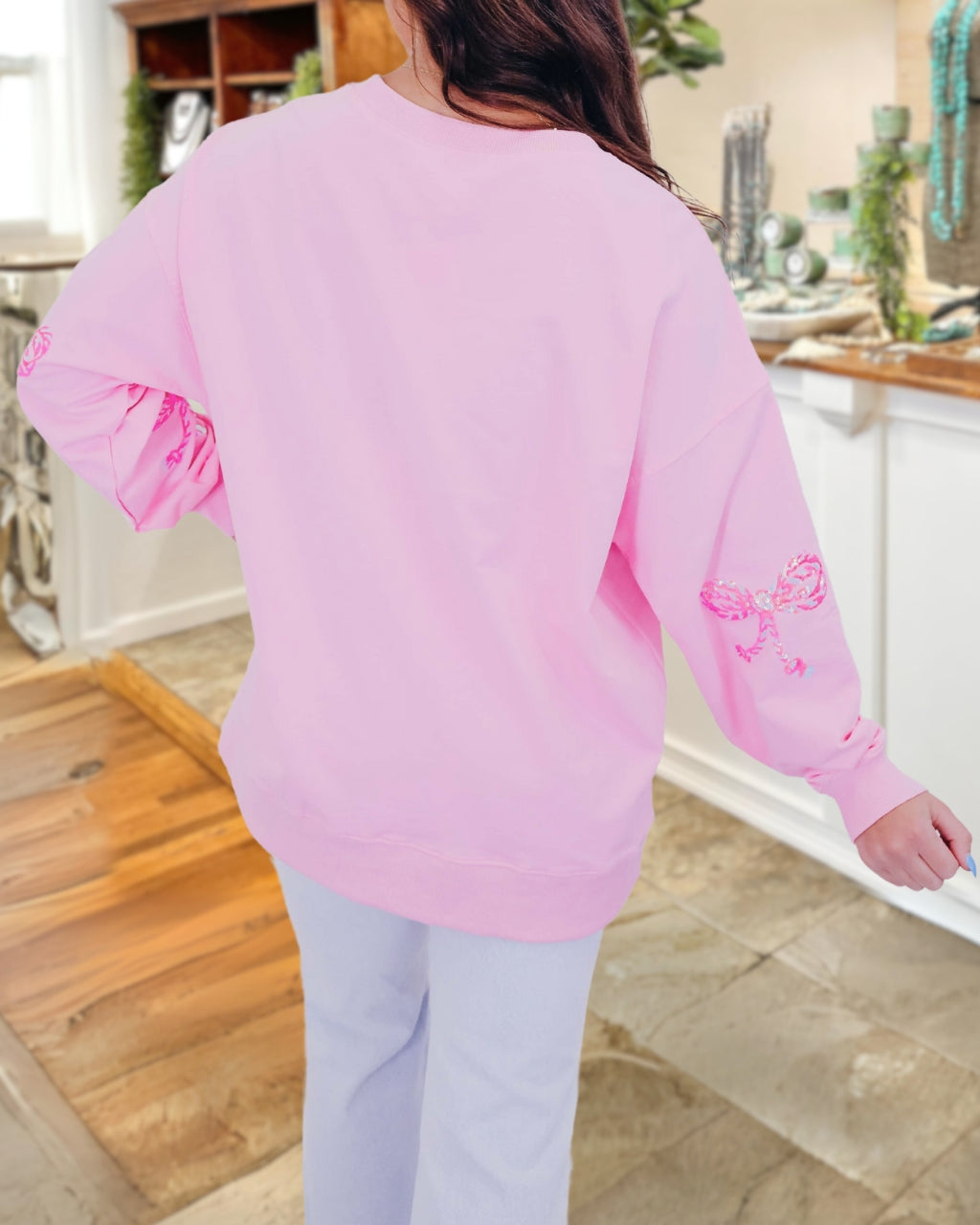 Sweet Bow Sequin Sweatshirt