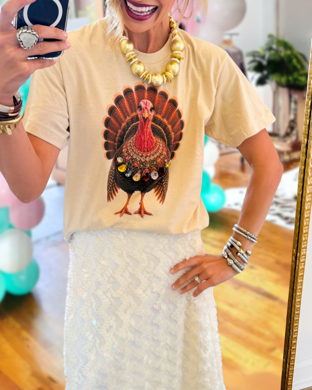 Thanksgiving Turkey Print T-shirt