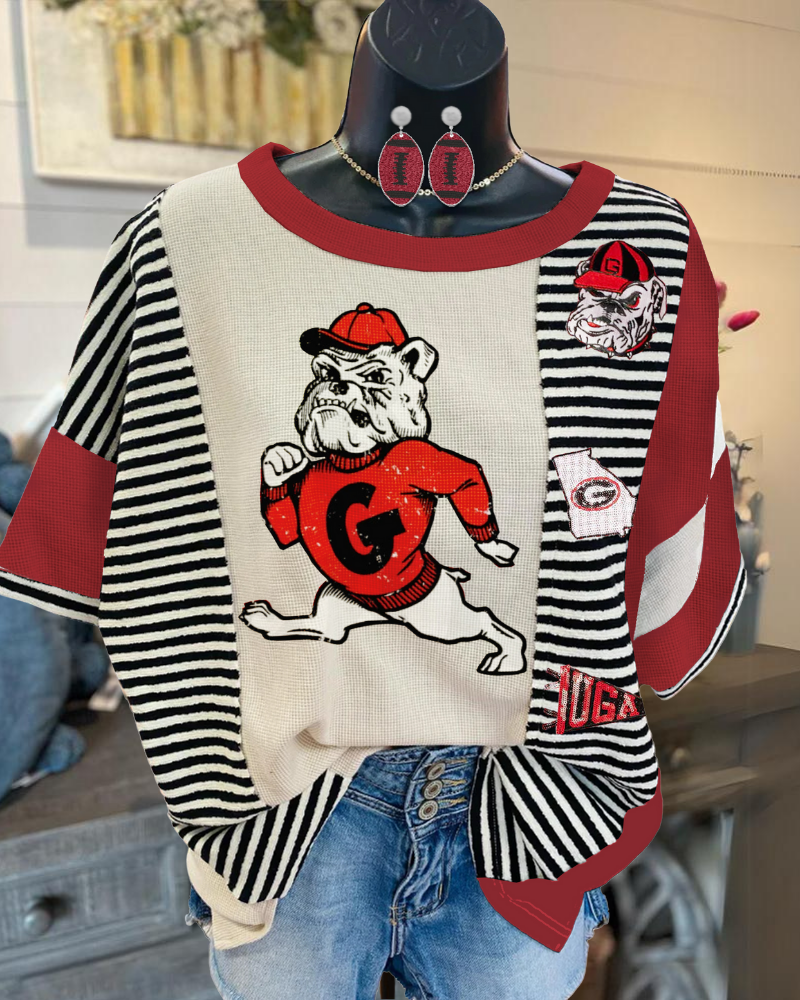 Sequin Bulldog Fun Tee