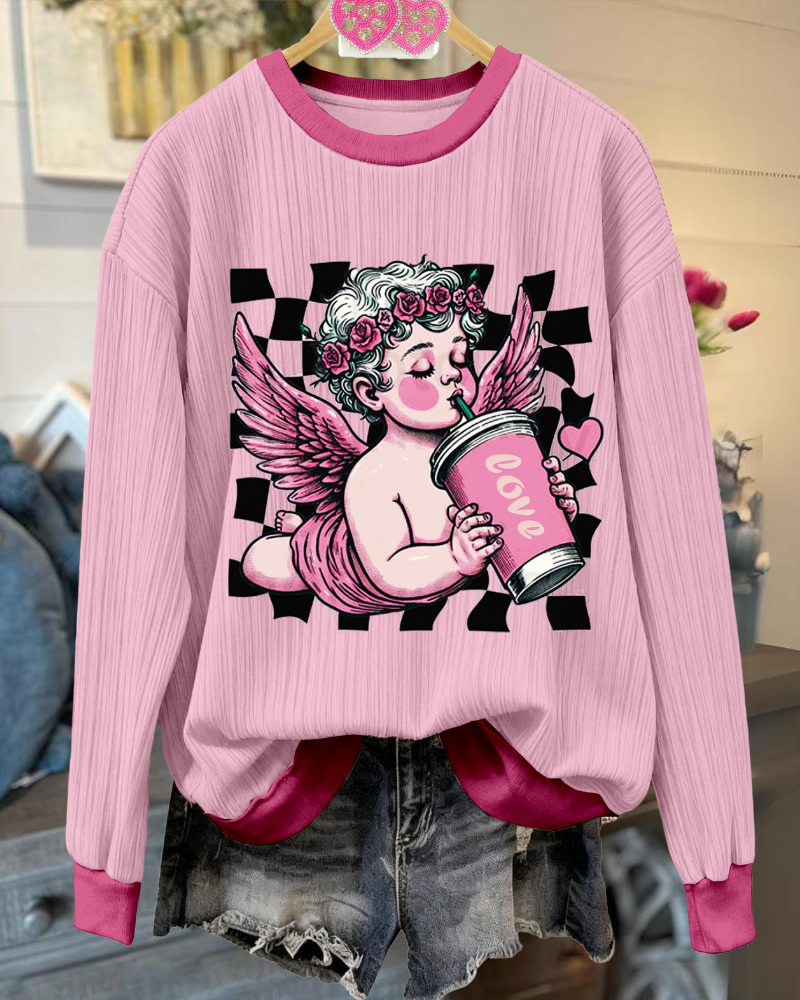 Cupid Ribbed Crewneck Sweatshirt