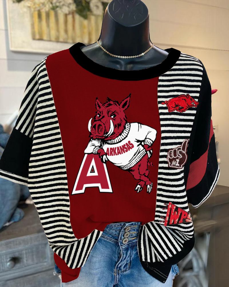 ARKANSAS Sequin Striped T-shirt