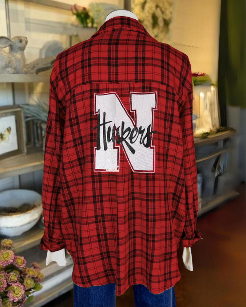Nebraska Huskers Plaid Shirt
