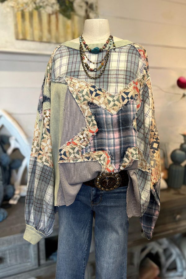 Quilted Patchwork Star Sweatshirt
