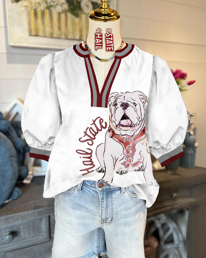 MSU Bulldogs Hail State Satin Top