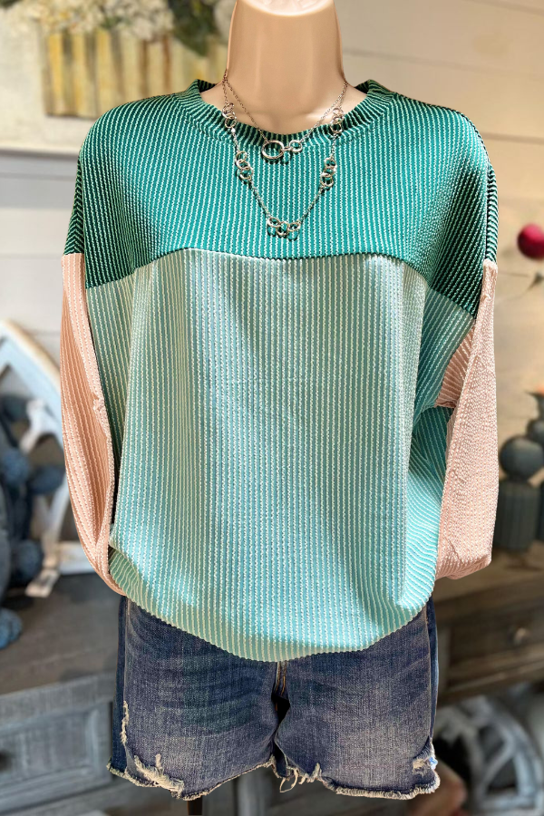 Colorblock Ribbed Top
