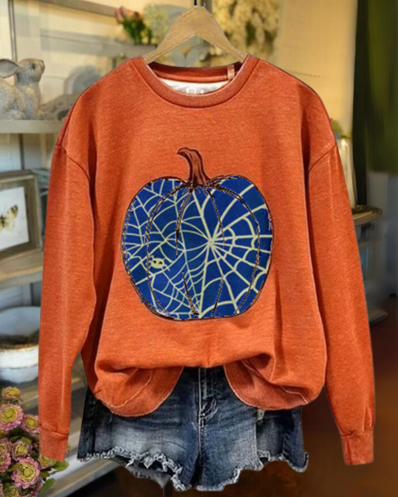 Spider Pumpkin Crewneck Sweatshirt