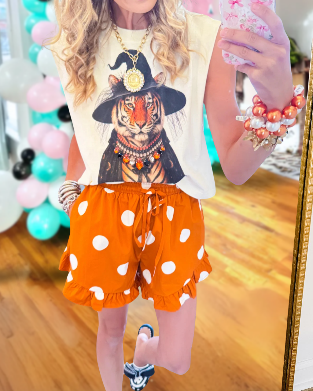 Witch Tiger Diamond Print Tank Top