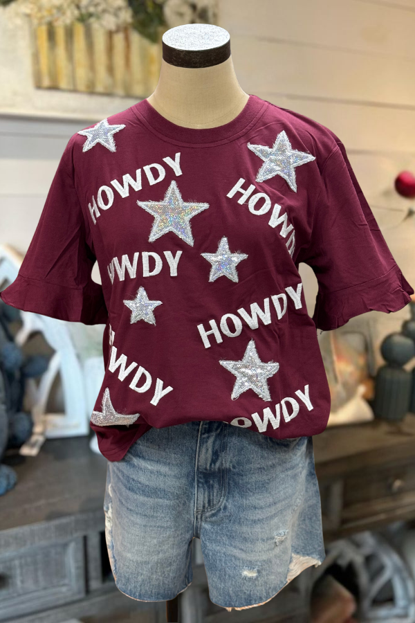 Sequined Football Cheer Up Tee