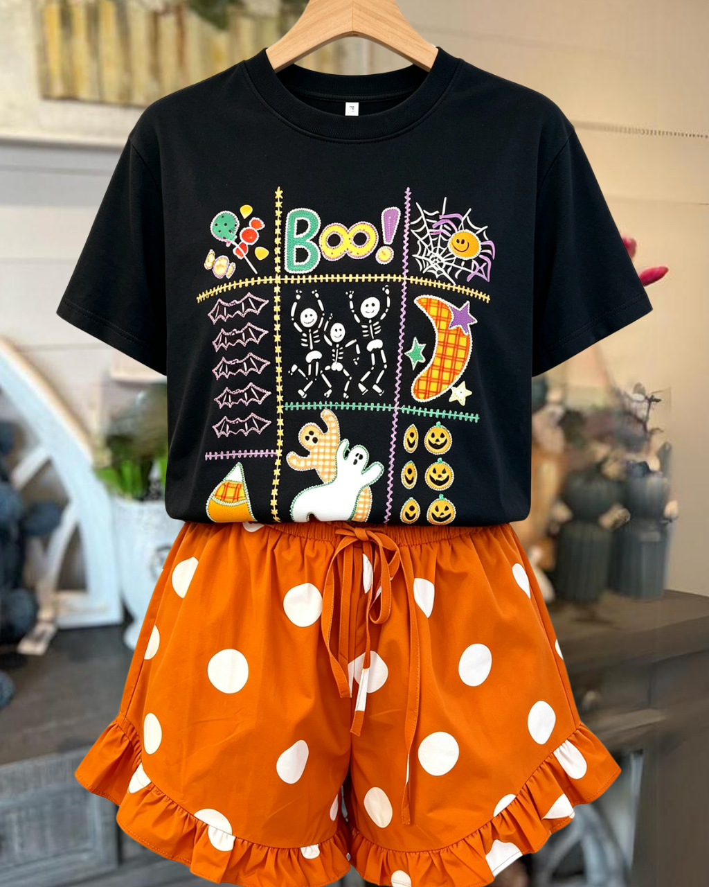 Fun "BOO" Halloween Embroidered T-Shirt