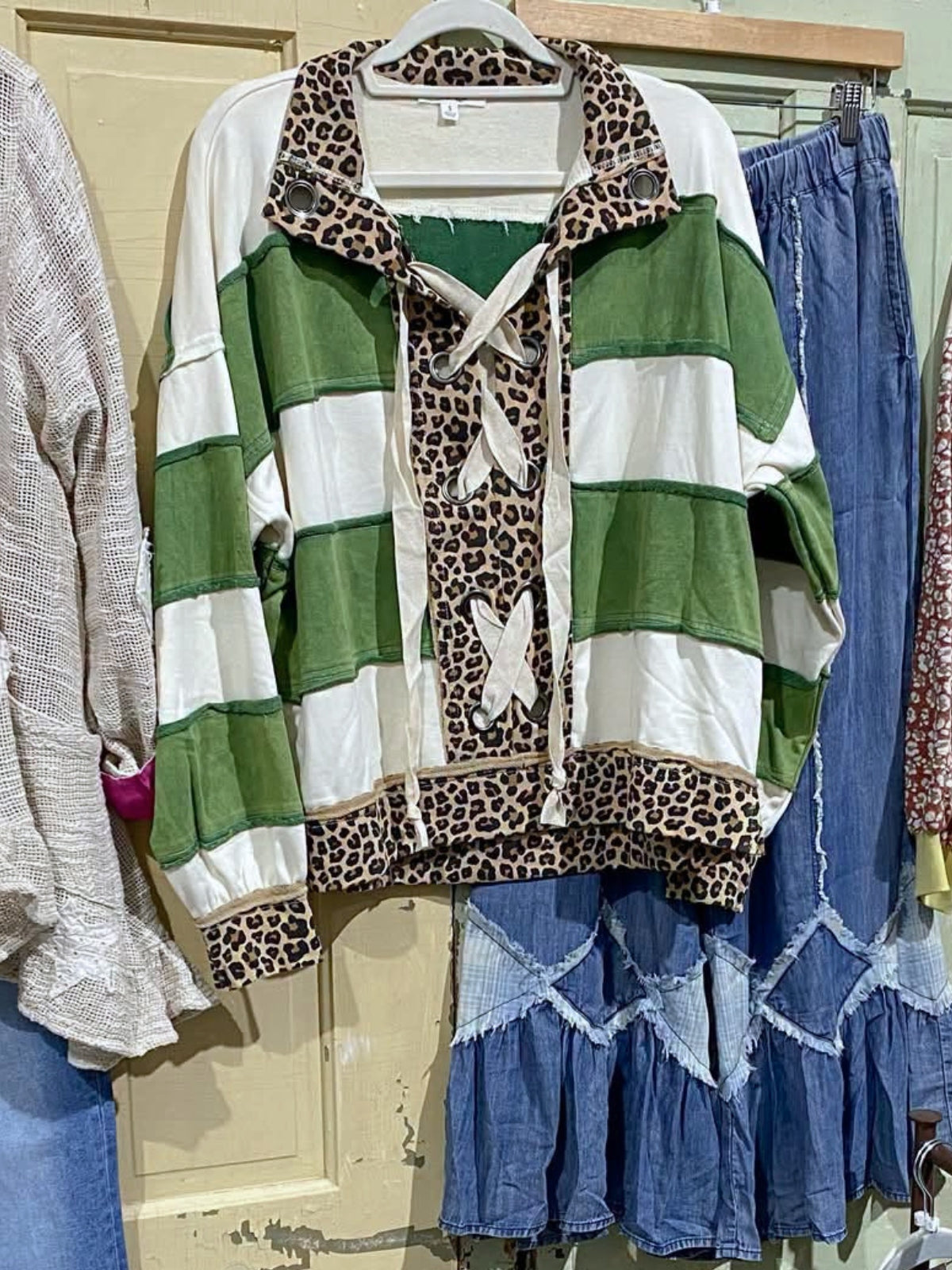 Casual Leopard Print Patchwork Pullover