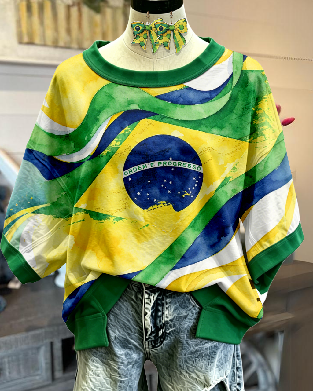 Brazilian Flag Watercolor Style T-shirt