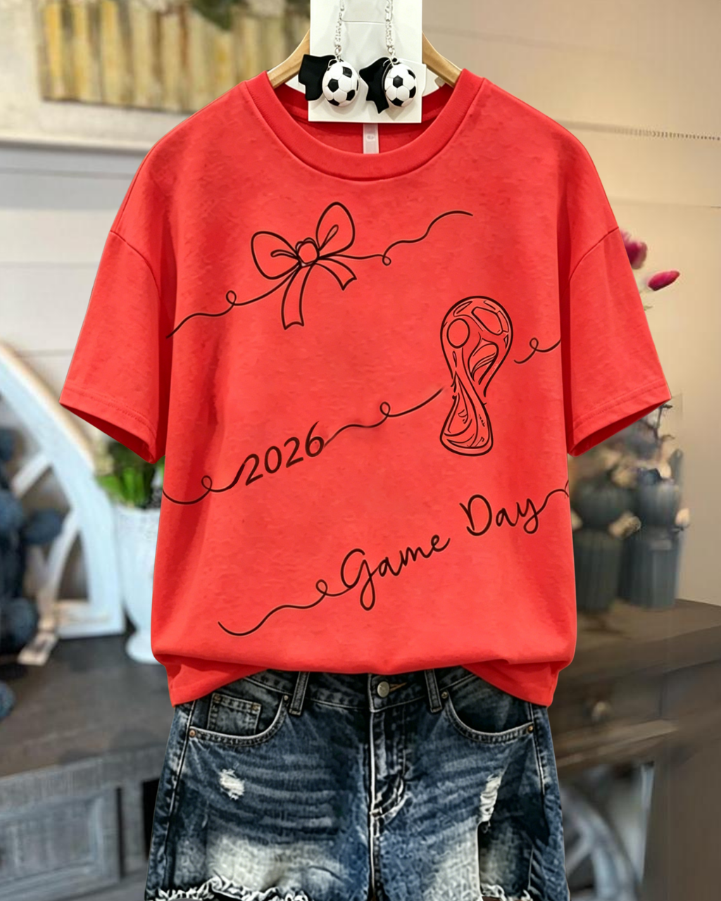 World Cup Game Day Bow T-shirt