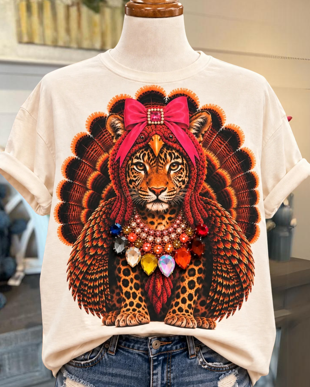 Unique Turkey Cheetah Print T-Shirt