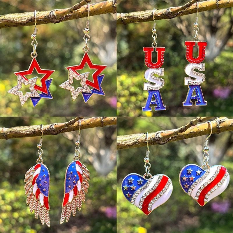 Flag Independence Day Earrings