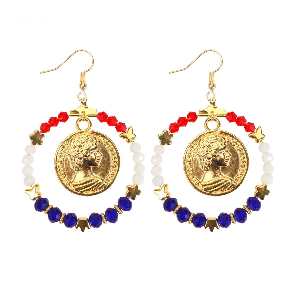 Independence Day Beaded Star Earrings
