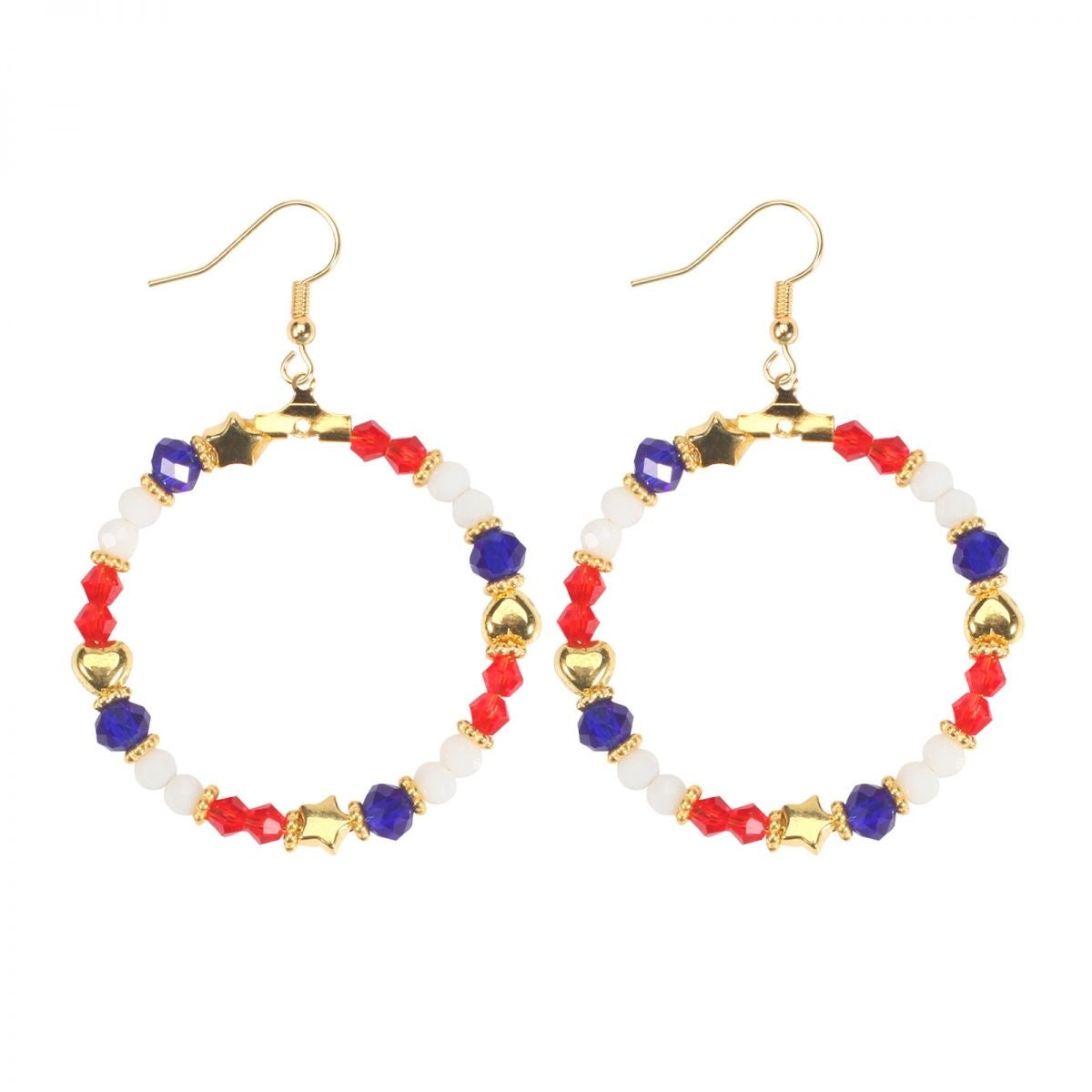 Independence Day Beaded Star Earrings