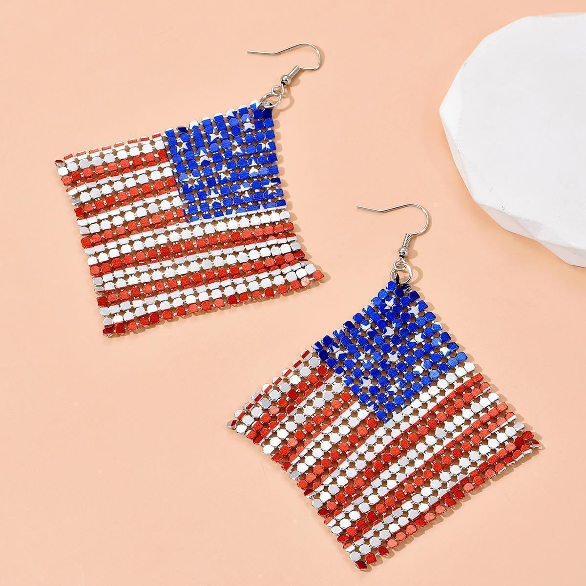 Flag Fashion Sequin Earrings