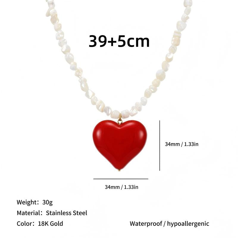 Heart-shaped Faux Shell Necklace