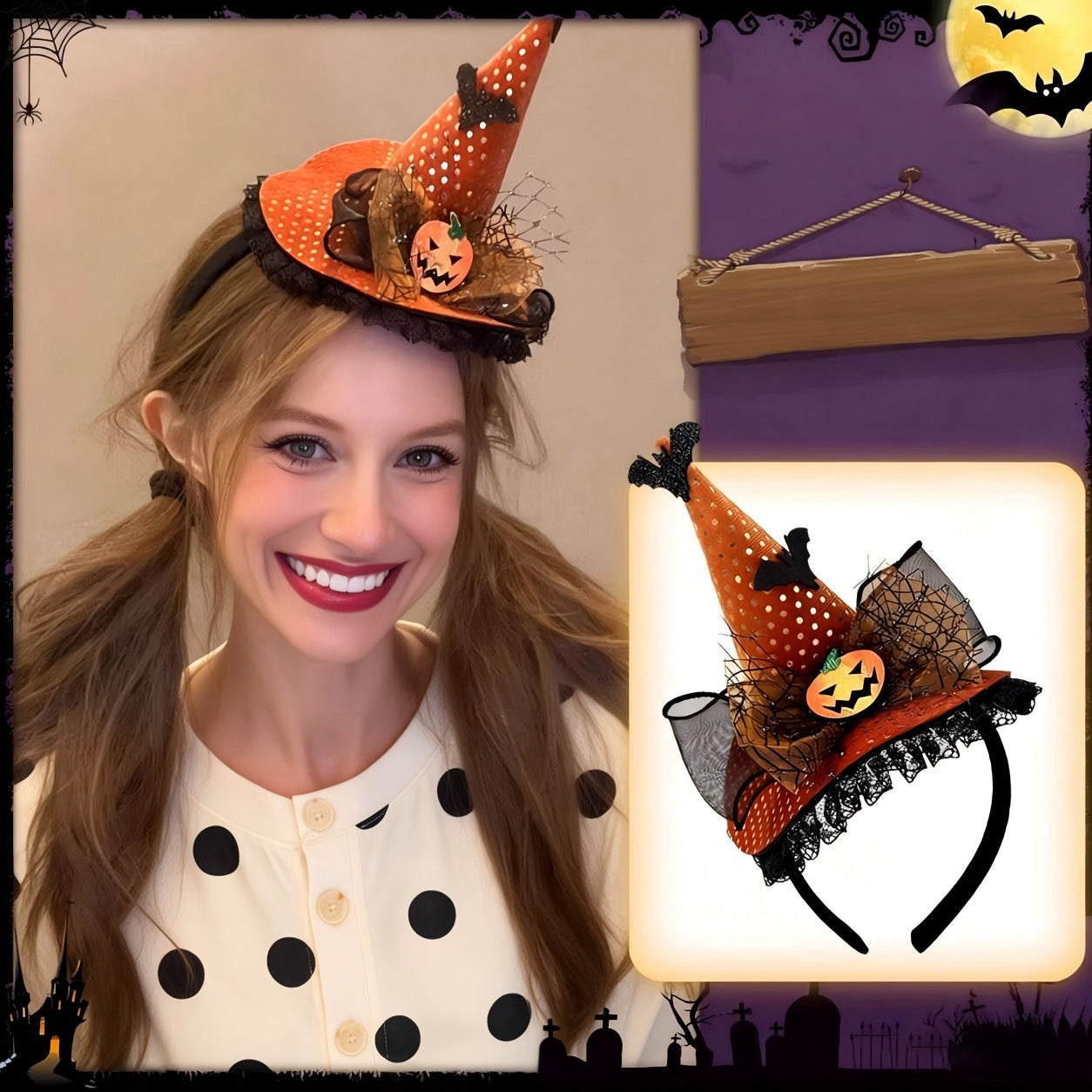 Halloween Pumpkin Hat Headband