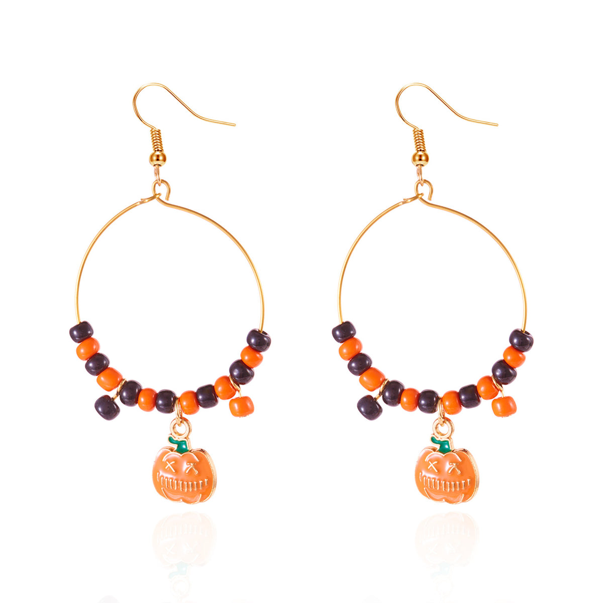 Halloween Bat Beaded Earrings