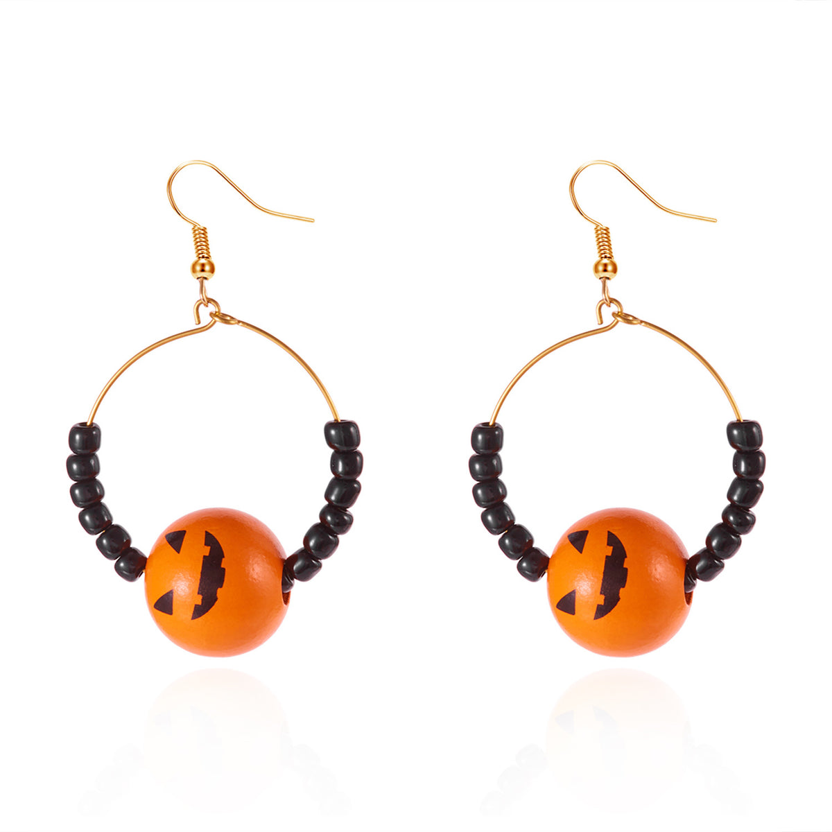 Halloween Bat Beaded Earrings