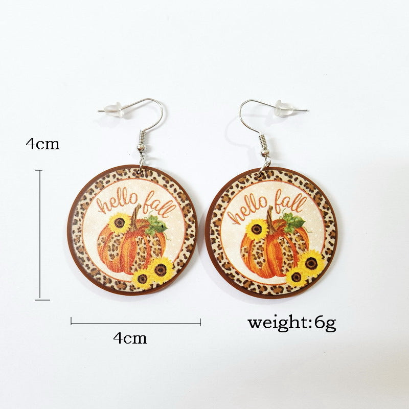 Leopard Print Pumpkin Earrings