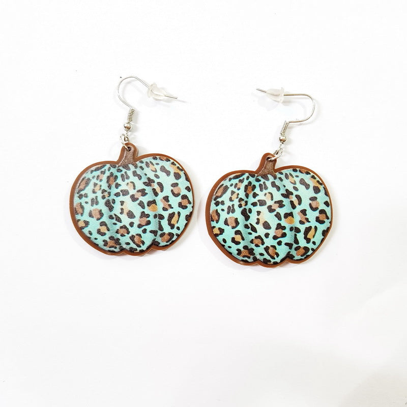 Leopard Print Pumpkin Earrings