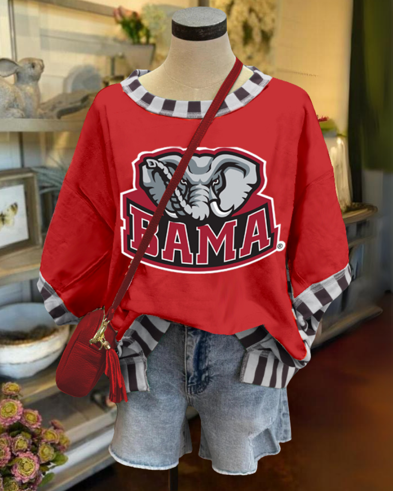 BAMA Crimson Tide Striped Trim T-shirt