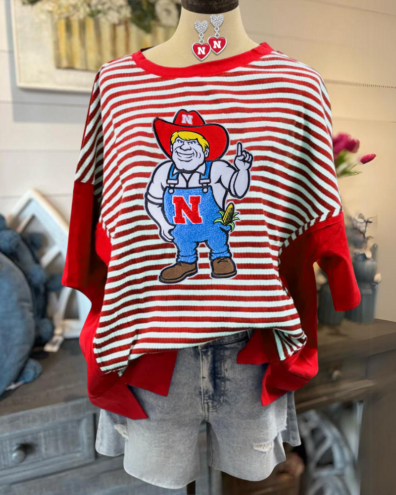 Nebraska Sequin Stripe Top