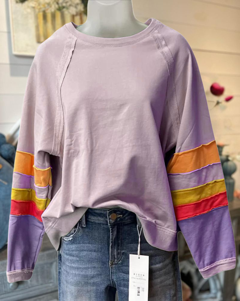 Color Block Sleeve Sweatshirt