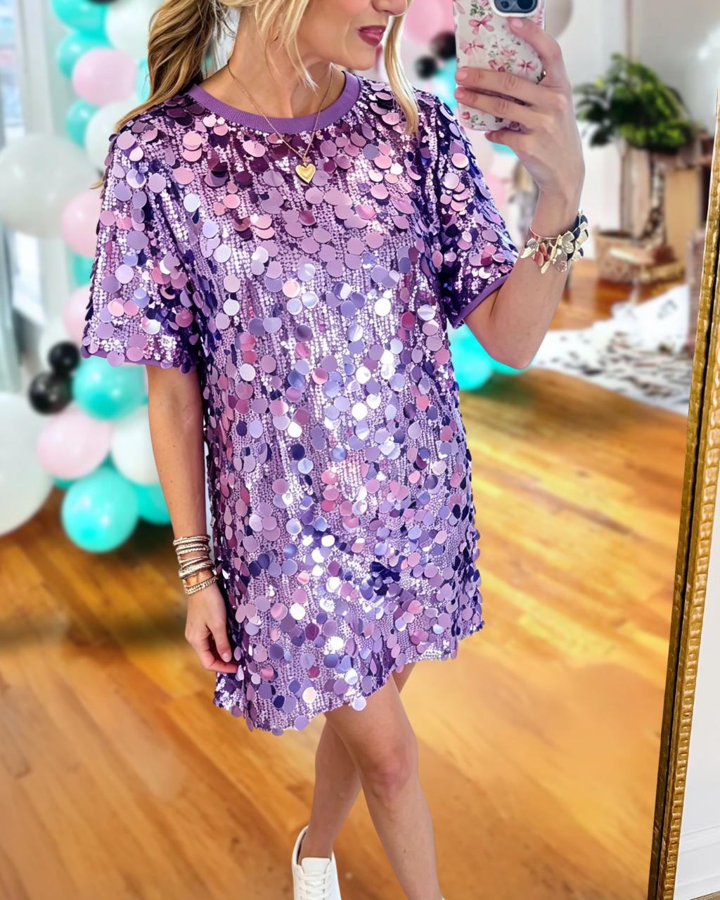 Sparkly Sequin T-shirt Dress