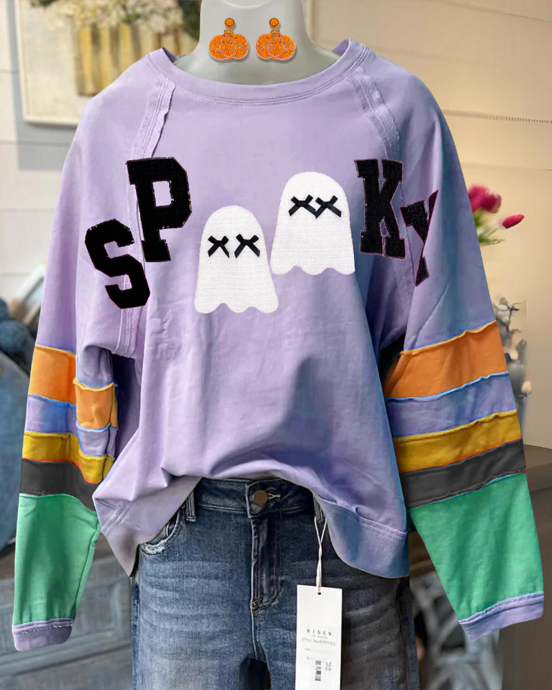 Halloween Spooky Graphic Fun Casual Sweatshirt