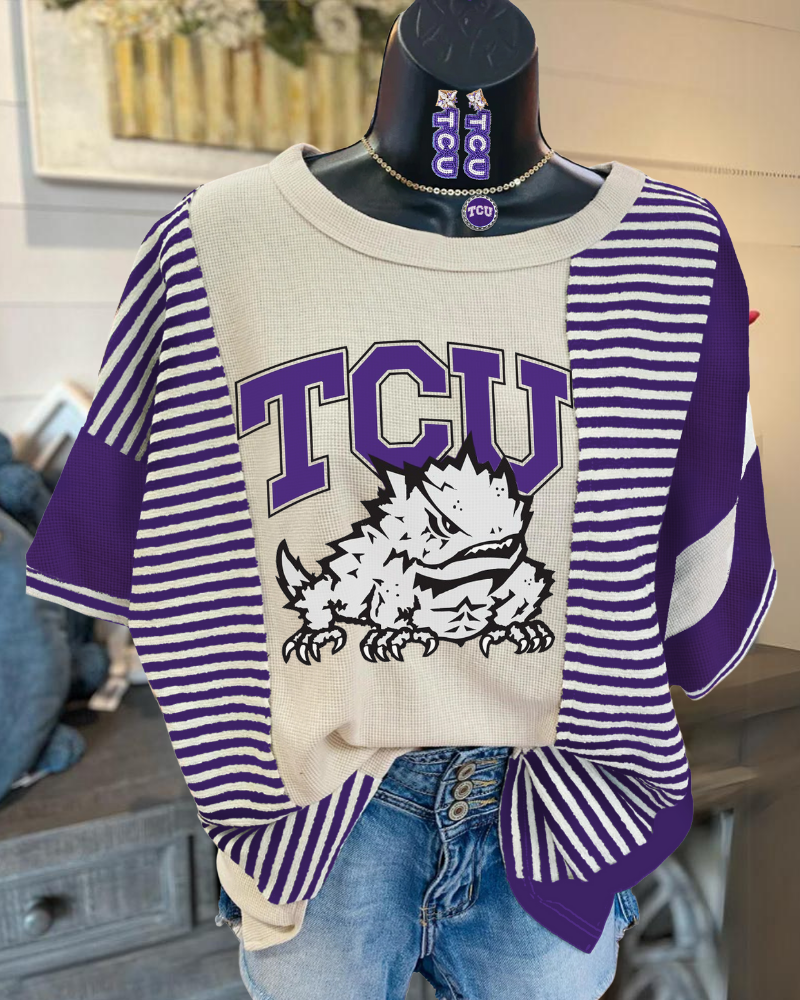 TCU Horned Frogs Striped Tee