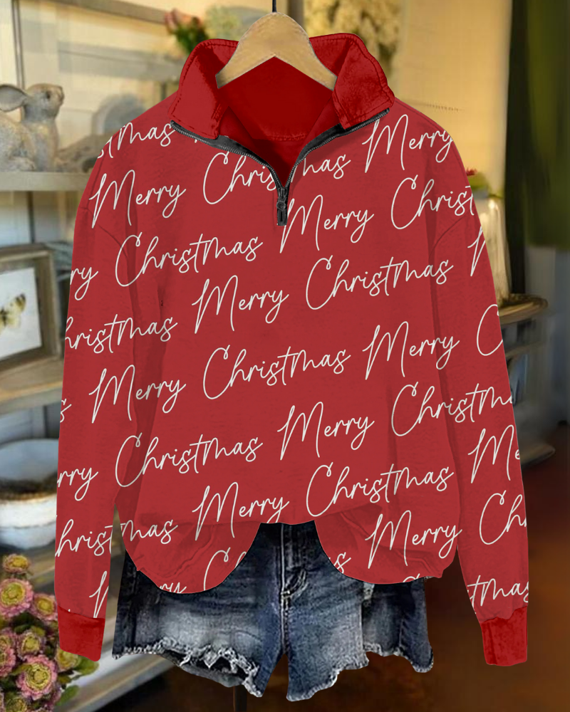 Merry Christmas Half-Zip Pullover
