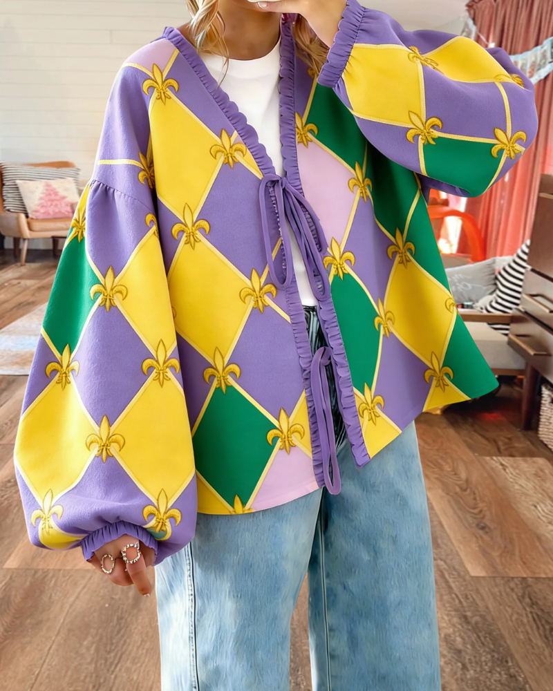 Colorful Carnival Iris Plaid Cardigan