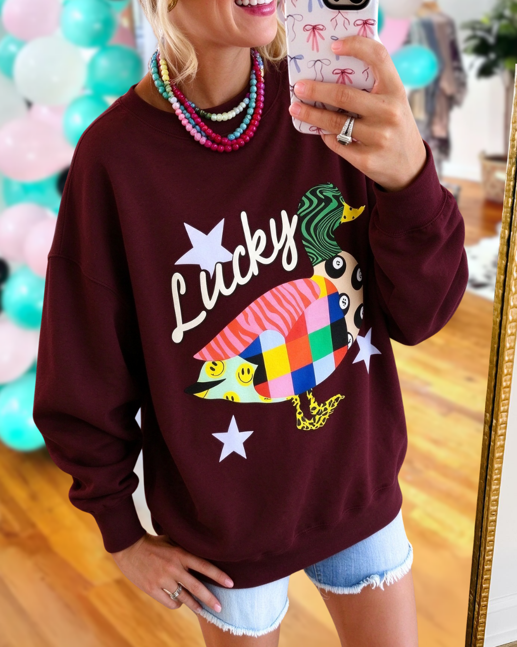 Lucky Colorful Mallard Pullover